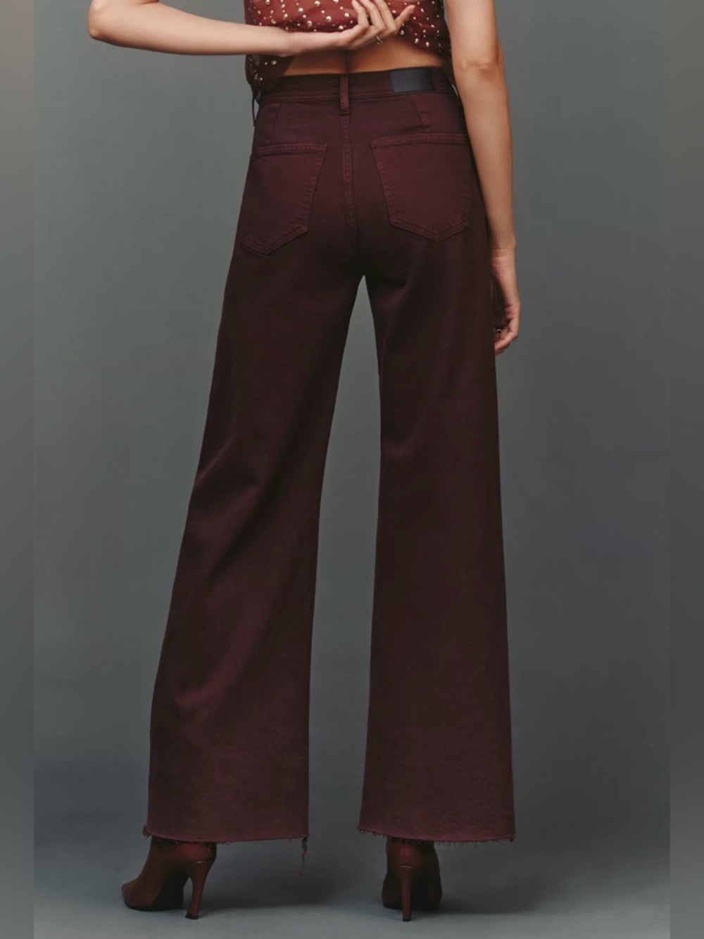 Anthropologie Pistola Penny
High Rise Wide Leg Jean Size
25 Raw Hem Mocha Hippie